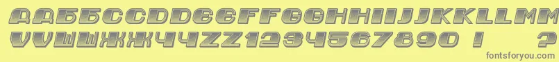 フォントJurijGradient Italic – 黄色の背景に灰色の文字