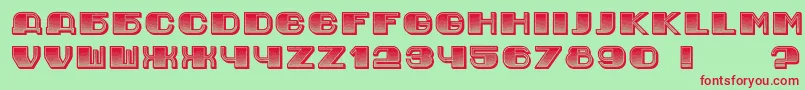 フォントJurijGradient – 赤い文字の緑の背景