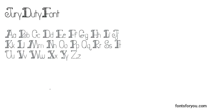 Fuente JuryDutyFont (131243) - alfabeto, números, caracteres especiales
