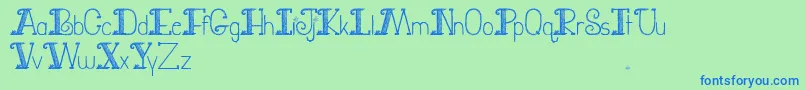 フォントJuryDutyFont – 青い文字は緑の背景です。