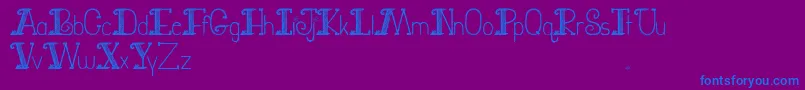 JuryDutyFont-Schriftart – Blaue Schriften auf violettem Hintergrund