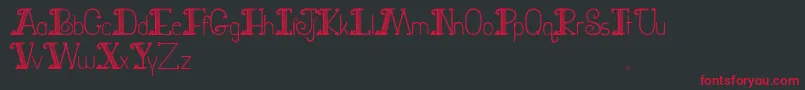 JuryDutyFont-Schriftart – Rote Schriften auf schwarzem Hintergrund