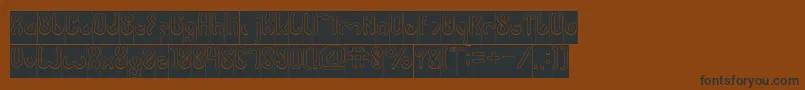 JUSSTA Hollow Inverse Font – Black Fonts on Brown Background