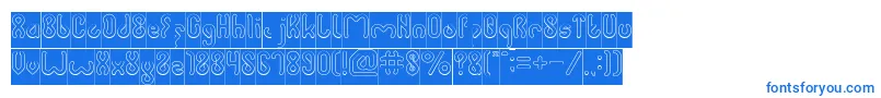 JUSSTA Hollow Inverse-fontti – siniset fontit valkoisella taustalla