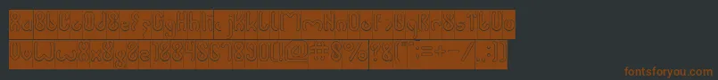 Czcionka JUSSTA Hollow Inverse – brązowe czcionki na czarnym tle
