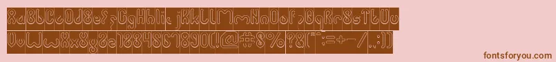 JUSSTA Hollow Inverse-Schriftart – Braune Schriften auf rosa Hintergrund