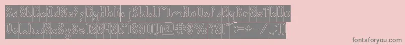 JUSSTA Hollow Inverse-Schriftart – Graue Schriften auf rosa Hintergrund