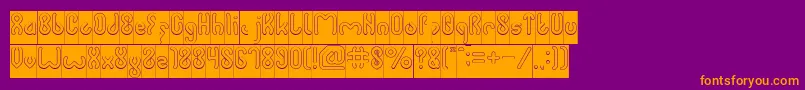 JUSSTA Hollow Inverse Font – Orange Fonts on Purple Background