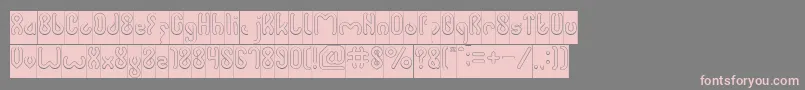 フォントJUSSTA Hollow Inverse – 灰色の背景にピンクのフォント