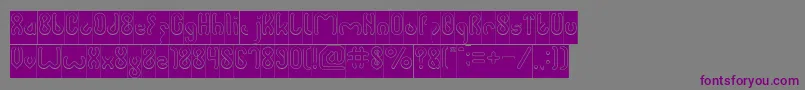 JUSSTA Hollow Inverse Font – Purple Fonts on Gray Background