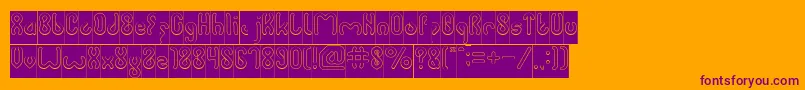 JUSSTA Hollow Inverse Font – Purple Fonts on Orange Background