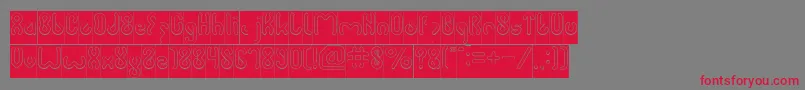 JUSSTA Hollow Inverse Font – Red Fonts on Gray Background