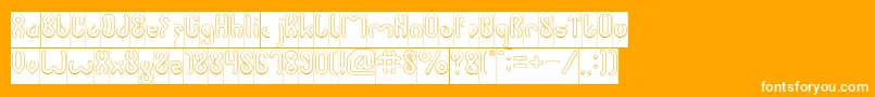 JUSSTA Hollow Inverse Font – White Fonts on Orange Background