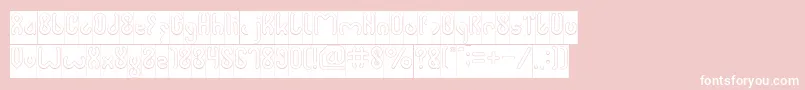 JUSSTA Hollow Inverse-Schriftart – Weiße Schriften auf rosa Hintergrund