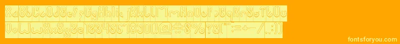 Шрифт JUSSTA Hollow Inverse – жёлтые шрифты на оранжевом фоне