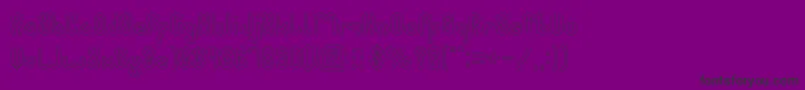 JUSSTA Hollow-fontti – mustat fontit violetilla taustalla