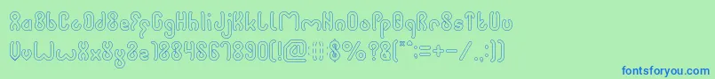 JUSSTA Hollow Font – Blue Fonts on Green Background