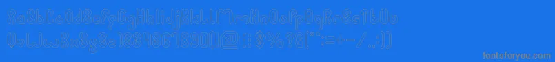 JUSSTA Hollow-Schriftart – Graue Schriften auf blauem Hintergrund