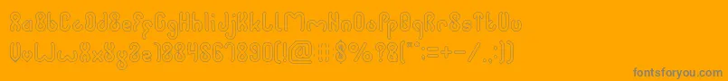 JUSSTA Hollow-Schriftart – Graue Schriften auf orangefarbenem Hintergrund