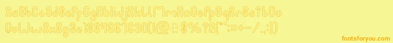 JUSSTA Hollow Font – Orange Fonts on Yellow Background