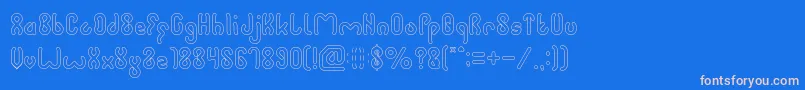 JUSSTA Hollow Font – Pink Fonts on Blue Background