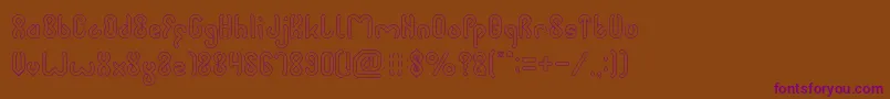 JUSSTA Hollow Font – Purple Fonts on Brown Background