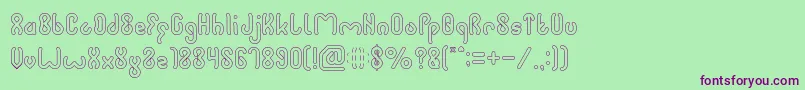 JUSSTA Hollow Font – Purple Fonts on Green Background