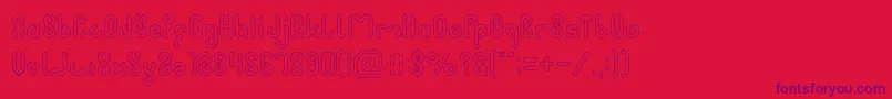 JUSSTA Hollow Font – Purple Fonts on Red Background