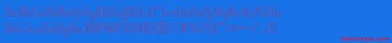 JUSSTA Hollow Font – Red Fonts on Blue Background