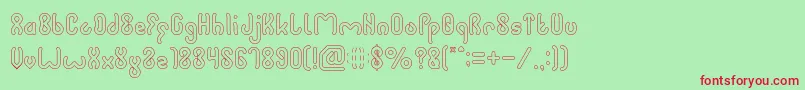 JUSSTA Hollow Font – Red Fonts on Green Background