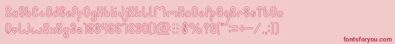 JUSSTA Hollow Font – Red Fonts on Pink Background