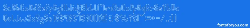 JUSSTA Hollow Font – White Fonts on Blue Background