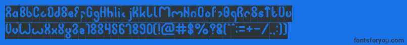 フォントJUSSTA Inverse – 黒い文字の青い背景