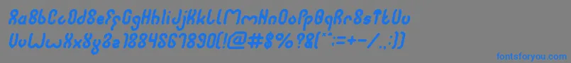 Шрифт JUSSTA Italic – синие шрифты на сером фоне