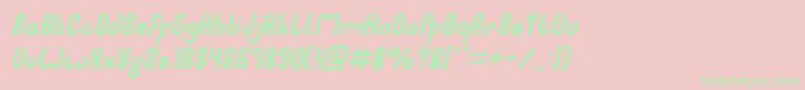 JUSSTA Italic Font – Green Fonts on Pink Background