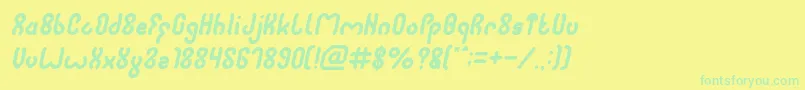 JUSSTA Italic Font – Green Fonts on Yellow Background