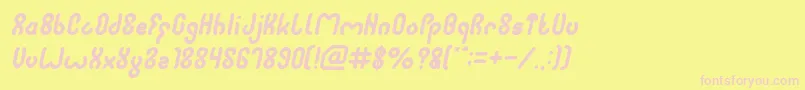 JUSSTA Italic Font – Pink Fonts on Yellow Background