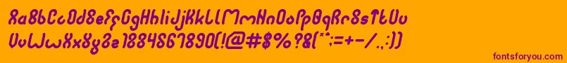 JUSSTA Italic Font – Purple Fonts on Orange Background