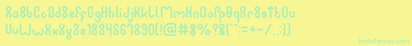 Fonte JUSSTA Light – fontes verdes em um fundo amarelo