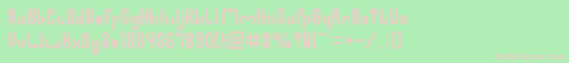 JUSSTA Light Font – Pink Fonts on Green Background