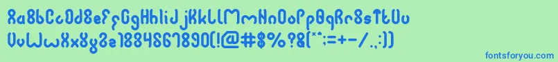 JUSSTA-fontti – siniset fontit vihreällä taustalla