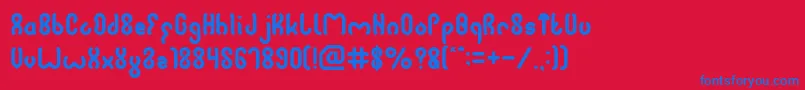 JUSSTA Font – Blue Fonts on Red Background