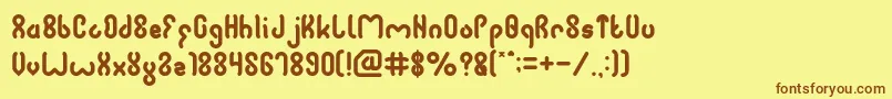 Czcionka JUSSTA – brązowe czcionki na żółtym tle