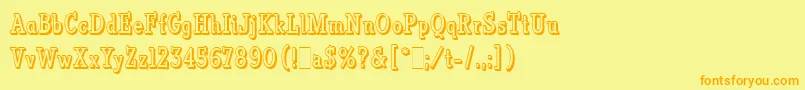 VermontLetPlain.1.0-fontti – oranssit fontit keltaisella taustalla