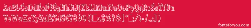 VermontLetPlain.1.0 Font – Pink Fonts on Red Background