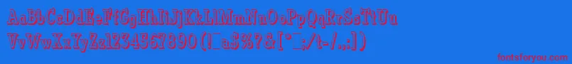 VermontLetPlain.1.0-Schriftart – Rote Schriften auf blauem Hintergrund