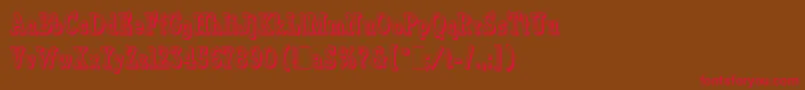 VermontLetPlain.1.0 Font – Red Fonts on Brown Background