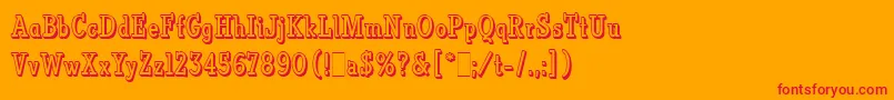 VermontLetPlain.1.0 Font – Red Fonts on Orange Background