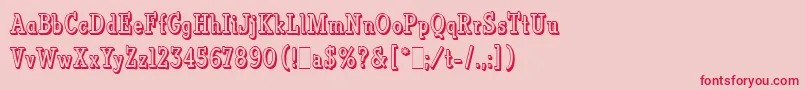 VermontLetPlain.1.0 Font – Red Fonts on Pink Background