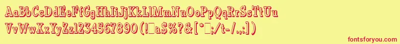 VermontLetPlain.1.0 Font – Red Fonts on Yellow Background